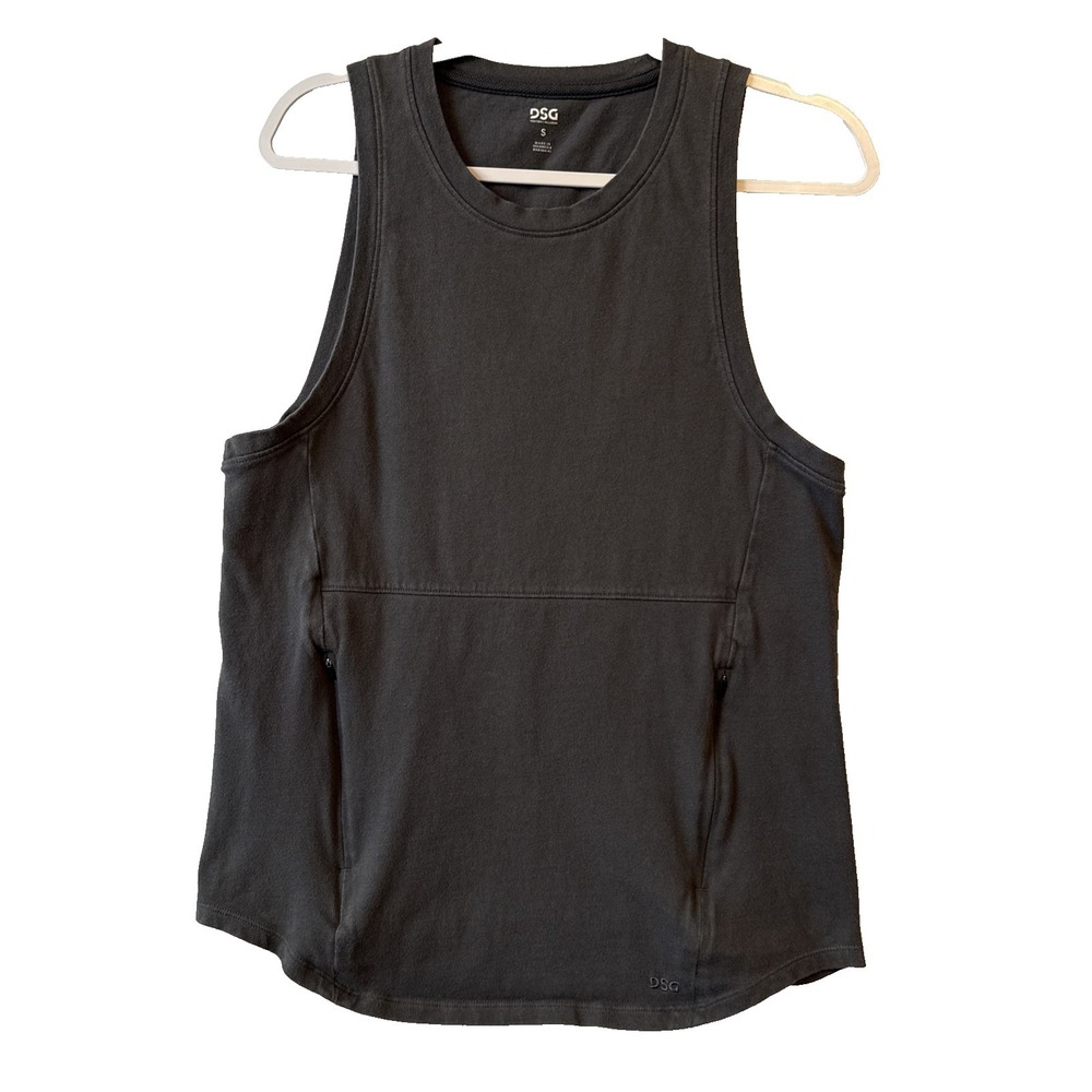 DSG‎ Twitch & Allison Sleeveless Top Zip Pockets Gray Women's S Hip Hop Athletic